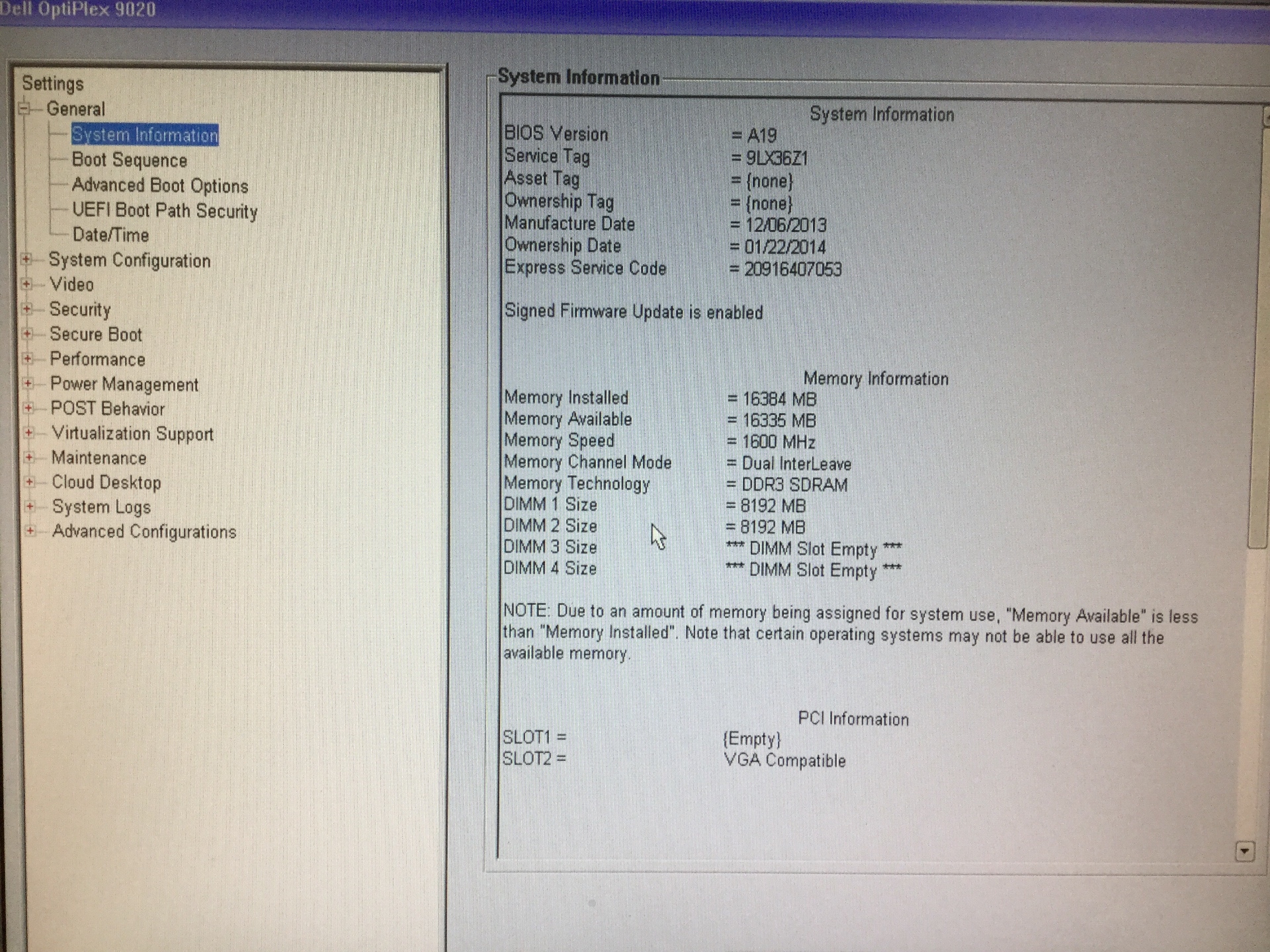 Desktop, Dell Optiplex 9020, Appears to Function.