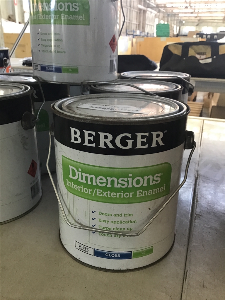 Berger Dimensions Enamel- Gloss White Paint, 2 Litre Can-Oil Based