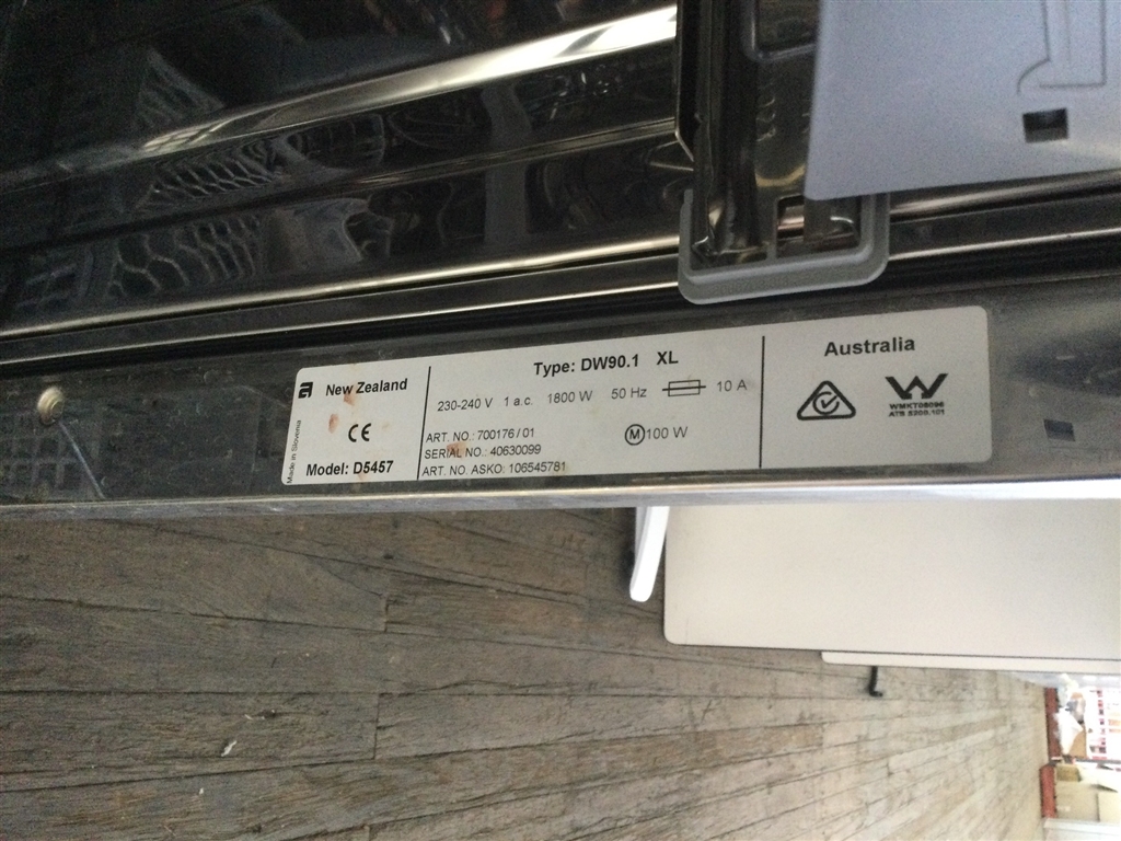 Asko Dishwasher, Model: D5457, Stainless Steel, 6 Programs, Not Tested