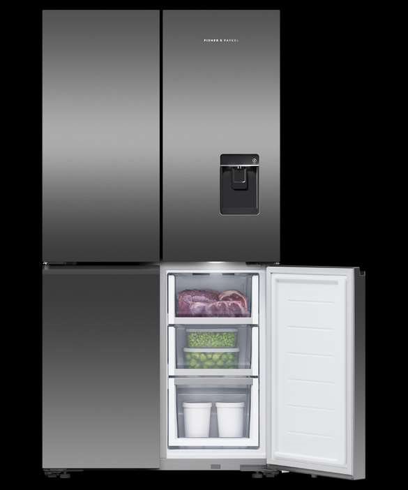 Fsher & Paykel Freestanding Quad Door Refrigerator Freezer Ice & Water, 90.5cm, 538, Model Number: RF605QNUVB1 - RRP $3,999,- Serial Number:BAQ35009