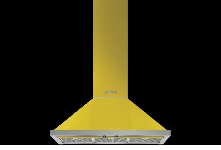 Smeg Portofino 90cm Canopy Rangehood, Yellow - Model Number: KKpfa9yw-T2- RRP $2,990 - Ex Demo