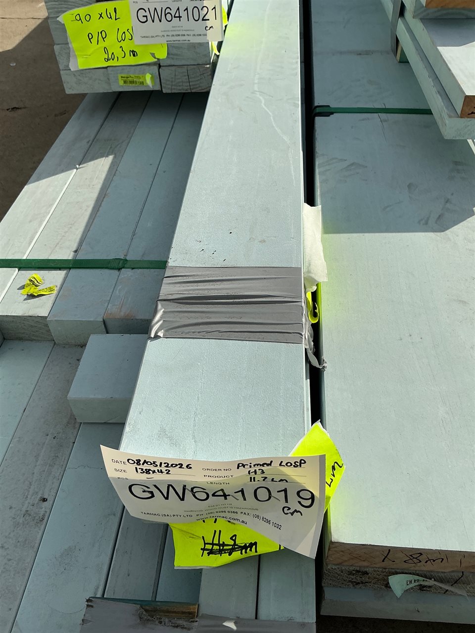 138 x 42, Primed LOSP Treated Pine, Mixed Lengths, 11.7 Lin Metres Total PK# GW641019