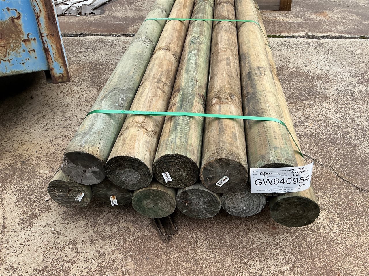 125 Dia, H4 CCA Treated Pine, Precision Post, 11 Pcs @ 1.8 M, 11 Pcs Total PK# GW640954