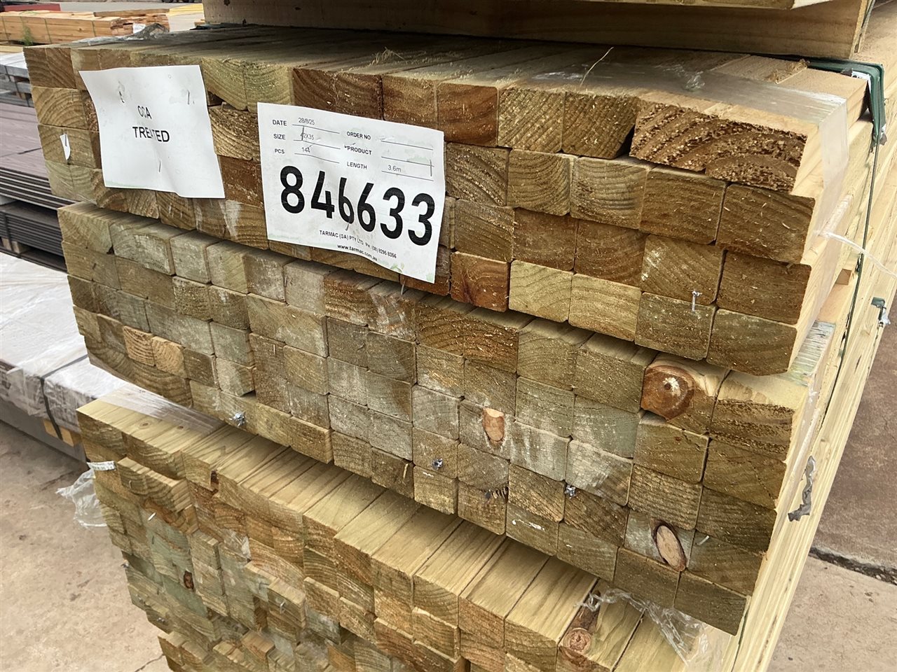 42 x 35 H3 Pine CCA DAR WAT - 144 @ 3.6M( 518.4 Lin Metres) - Pack 846633