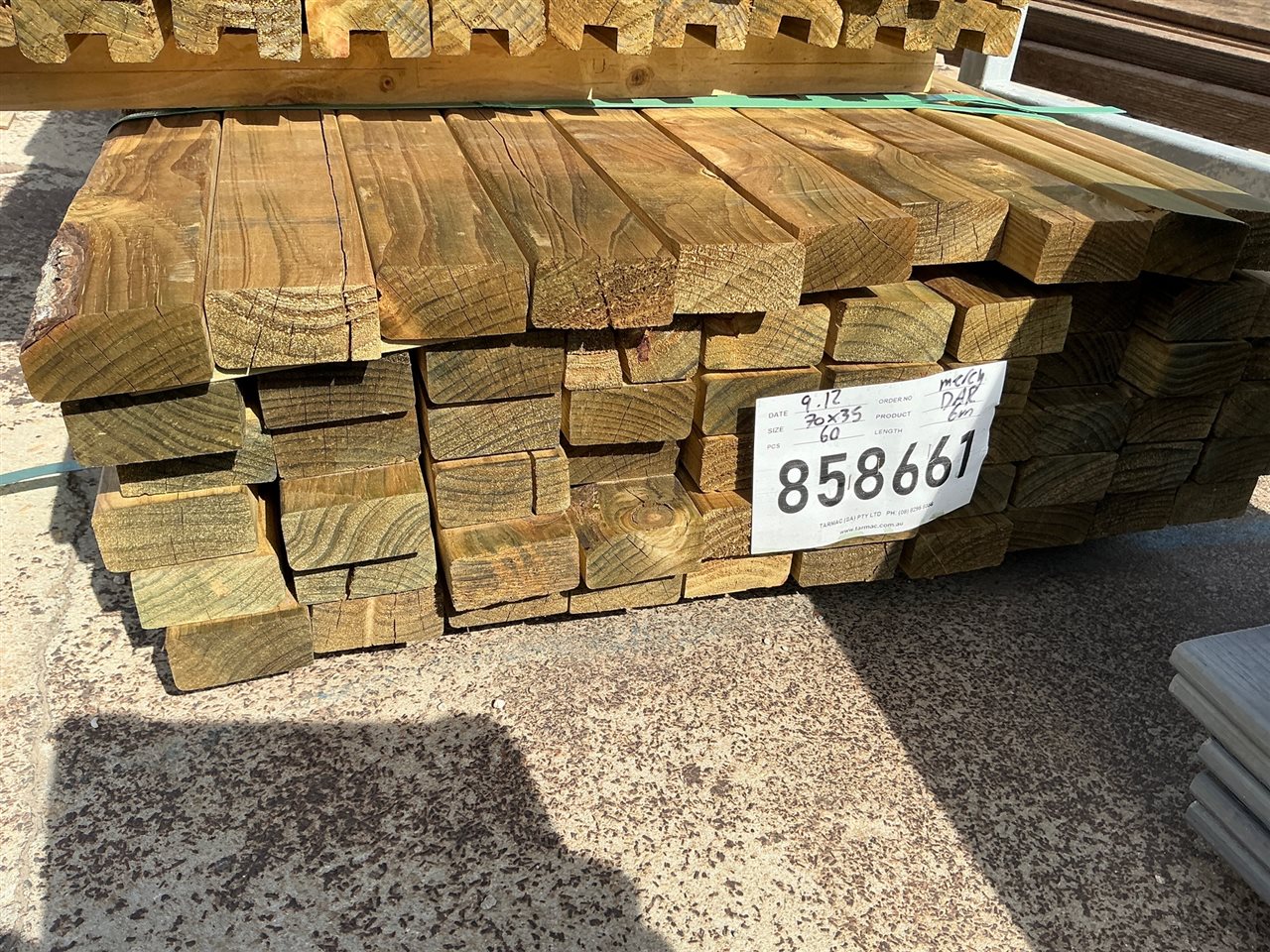 70 x 35 - Merch H3 Pine CCA - 60 @ 6M (360 Lin Metres) - Pack #858661