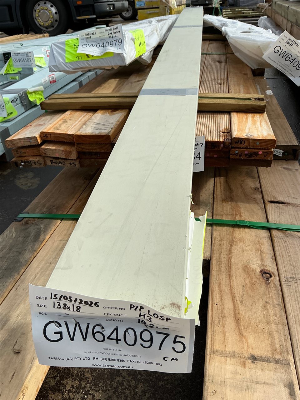 138 x 18, Primed and Painted LOSP Treated Pine, Mixed Lengths, 10.2 Lin Metres Total PK# GW640975