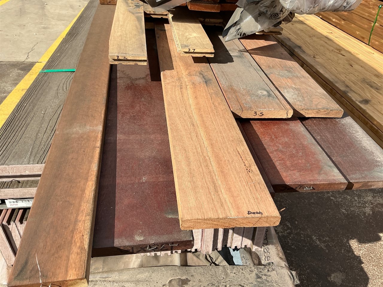 Mixed Timber Decking & Flooring, Jarrah, Forest Reds, LOSP Premium & White Cypress, 97.6 Lin Metres Total, 4 Packs