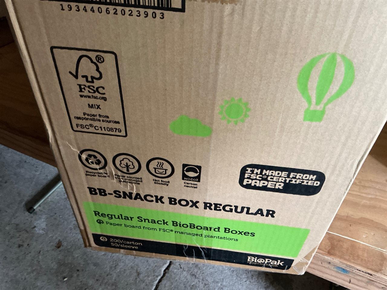 Snack Box Regular Bio Board Carton of 200