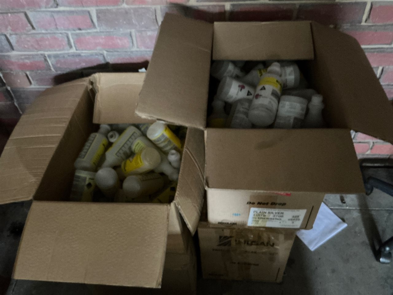 4 Cartons of Plastic Chemical Bottles     -   (Collect From Modbury )