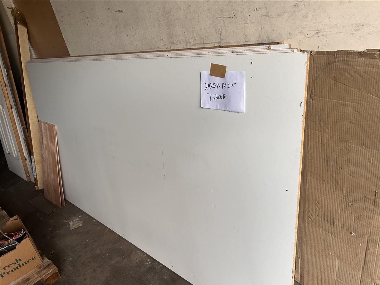 Melamine Particle Board Sheets - Quantity of 7 - 2420 x 1210 x15 mm -approx   .   (Collect From Modbury )