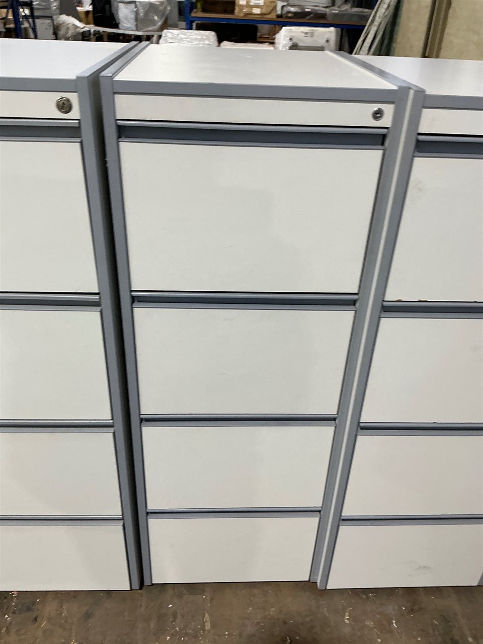 Filing Cabinet - 4 Drawer -Grey Melamine