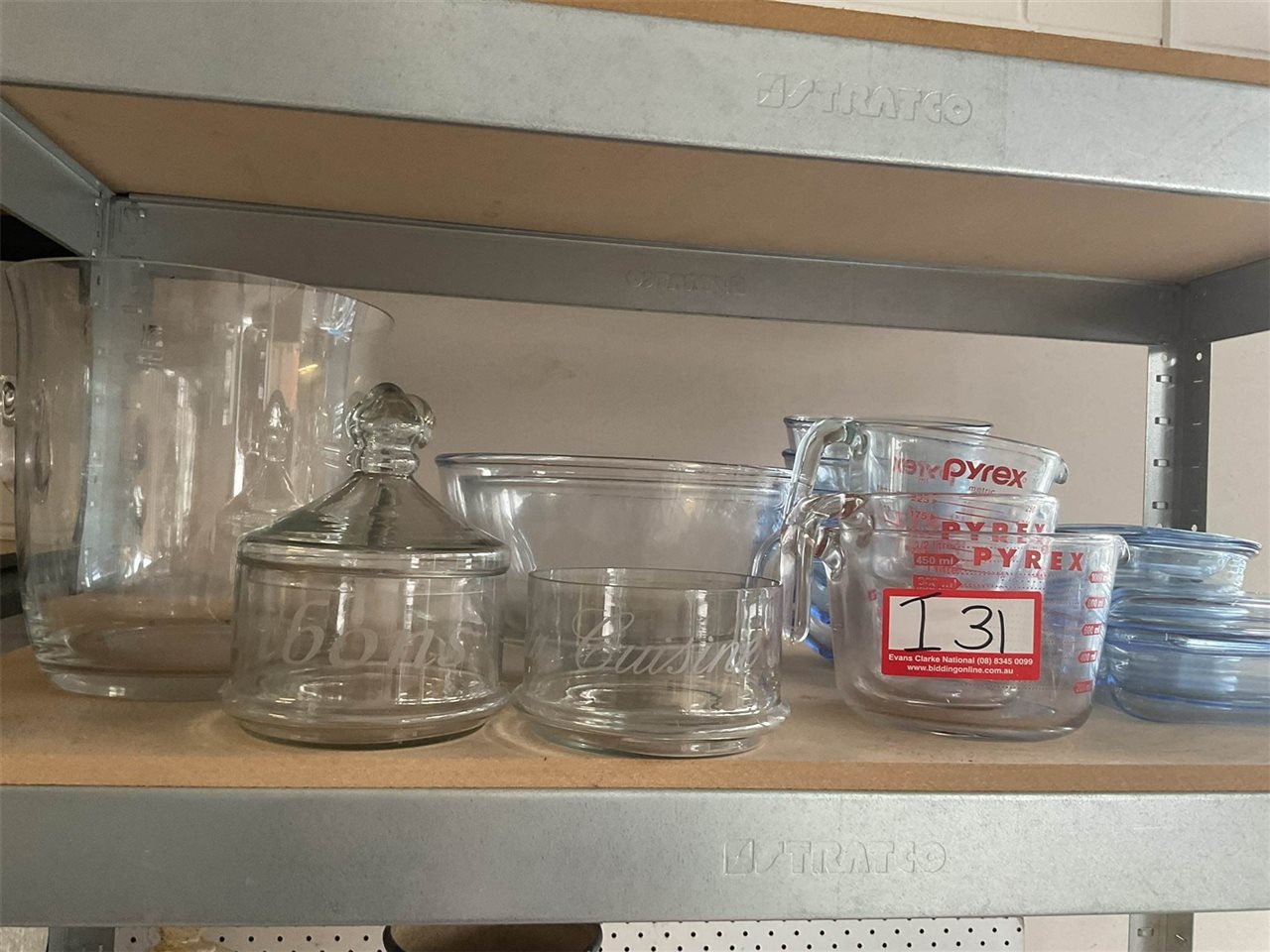Pyrex Jugs, Glass Ice Bucket, Lolly Jars, Pyrex Casserole And Bowls