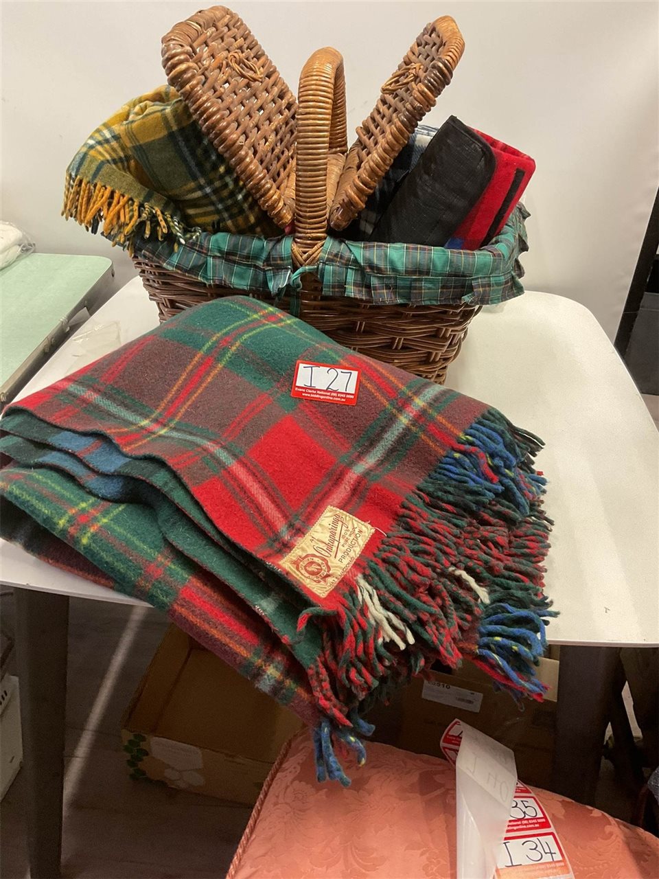 Picnic Basket Of Rugs, One Is Onkaparinga