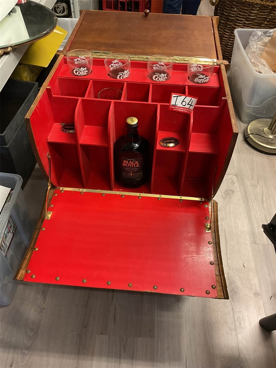 Barrel Bar On Wheel, Space For Bottles Glasses Etc Brandy Not Included