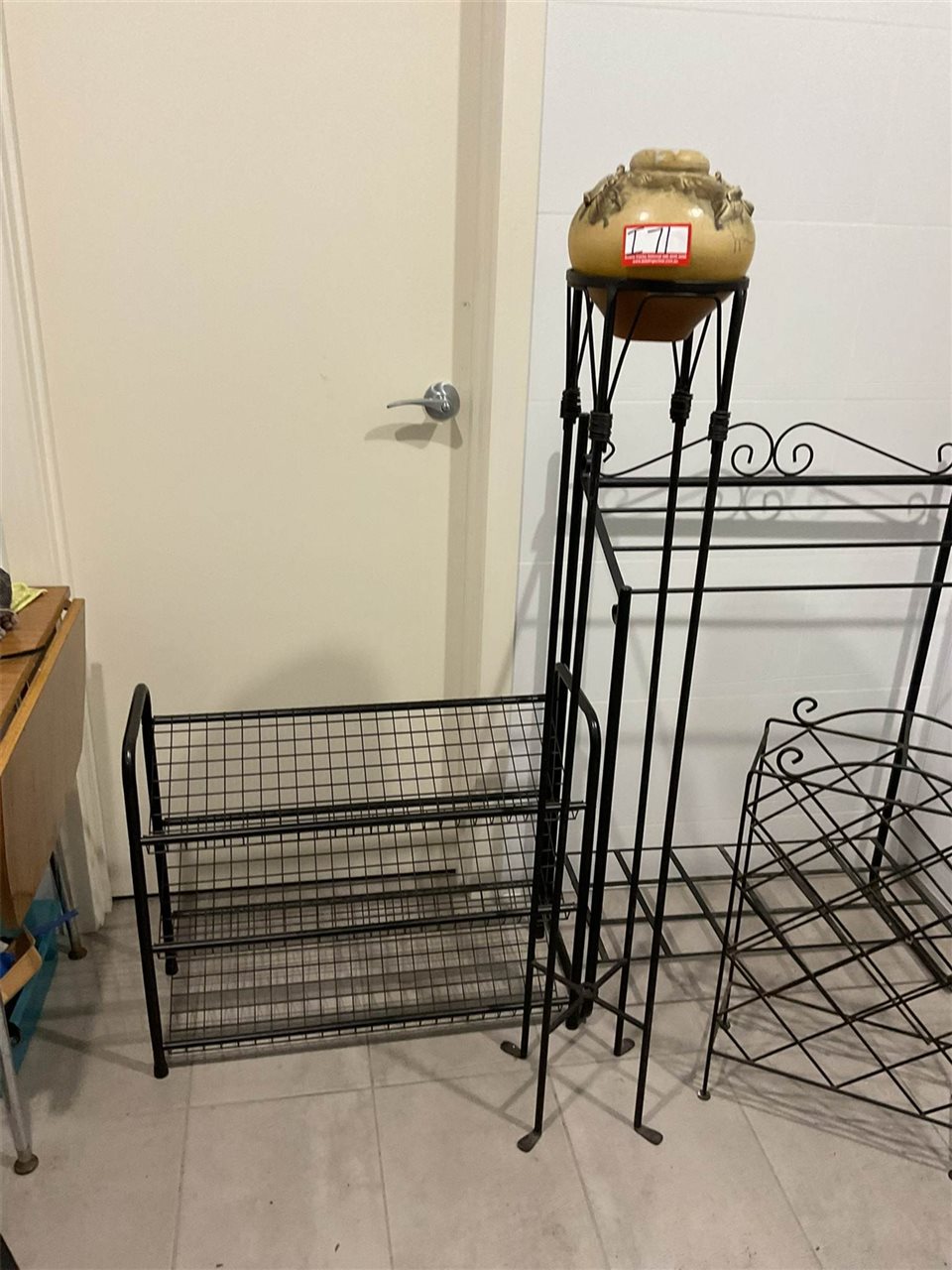 Wrought Iron Shoe Rack, Wine Rack Plant Stand And Towel Rack