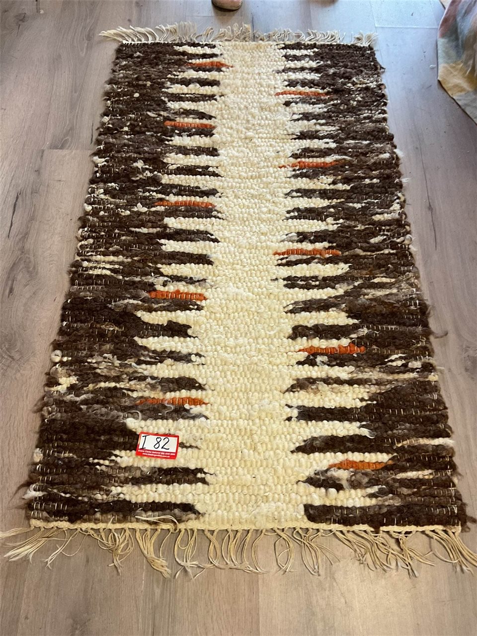 Brown And Cream Rug 135 Cm Long X 78 Cm Wide
