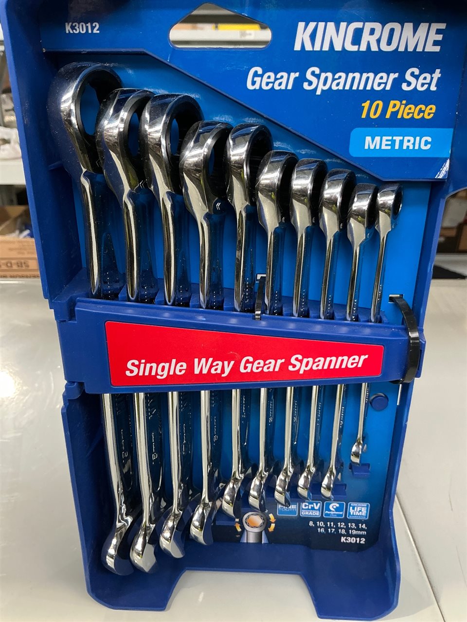 Kincrome 10 PCE.Single Way  Gear Spanner Set-  Metric