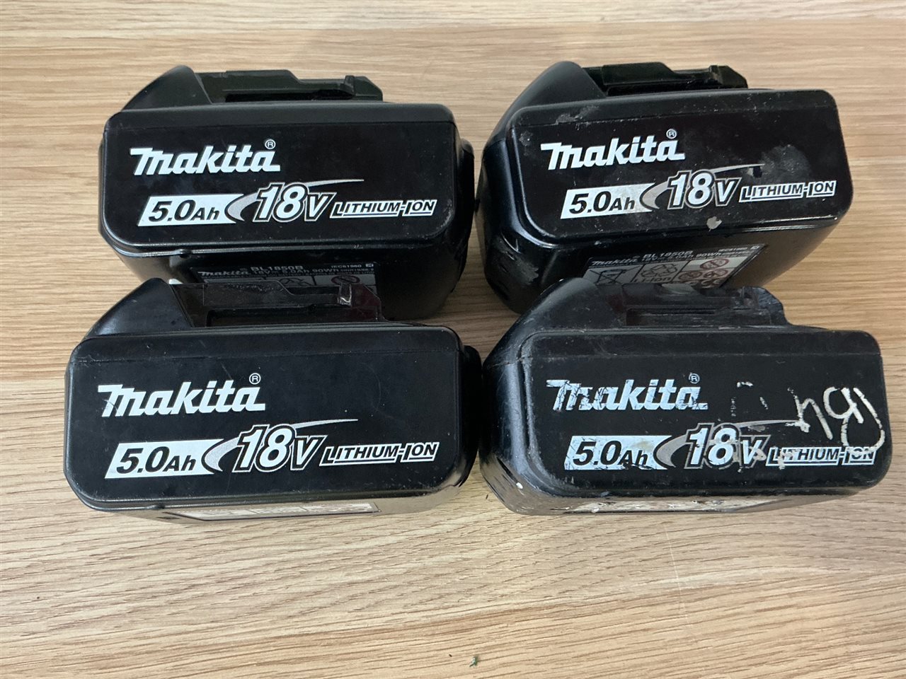 Makita 18 V 5.0 Ah Batteries - Quantity of 4 - BL1850B