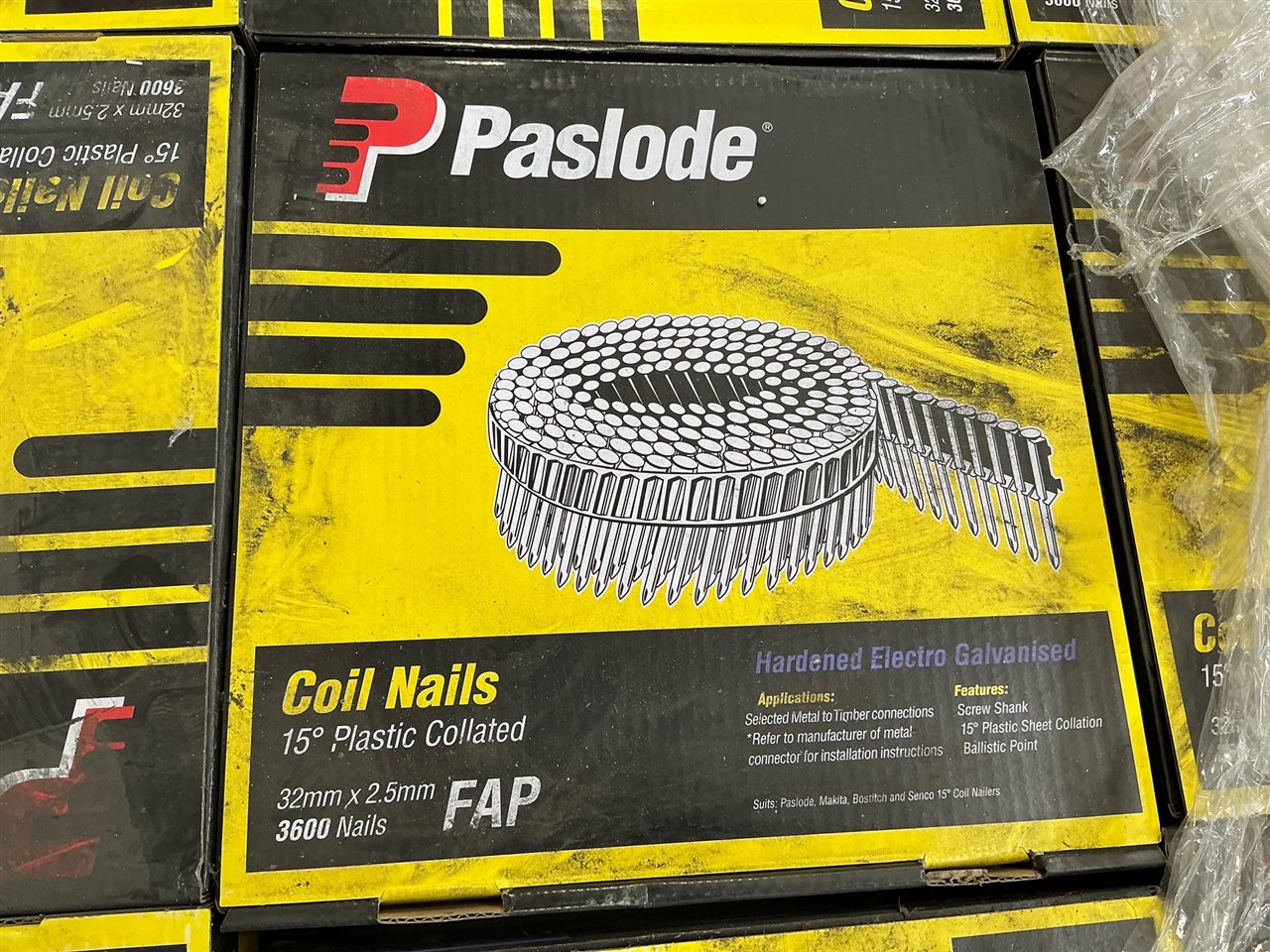 Paslode Galv. Nail Coils 32 x 2.5 mm 15 Degree -Sold Per Carton of 3600 Nails