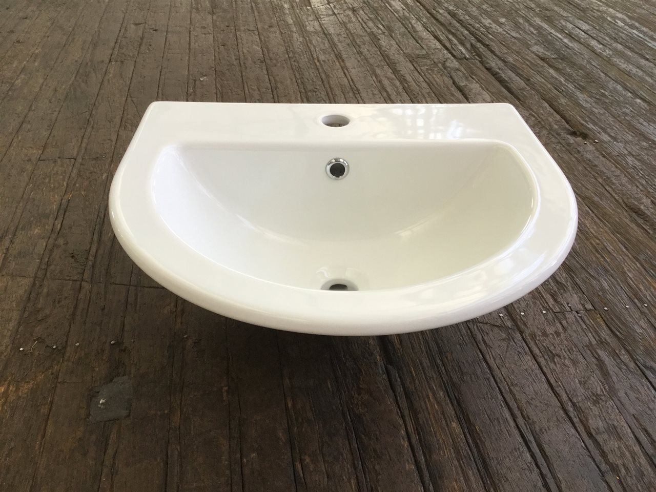 Ceramic Basin, D-Shaped Abovemount, Seima Fotia SBC-214, Size: 495x440x185mm