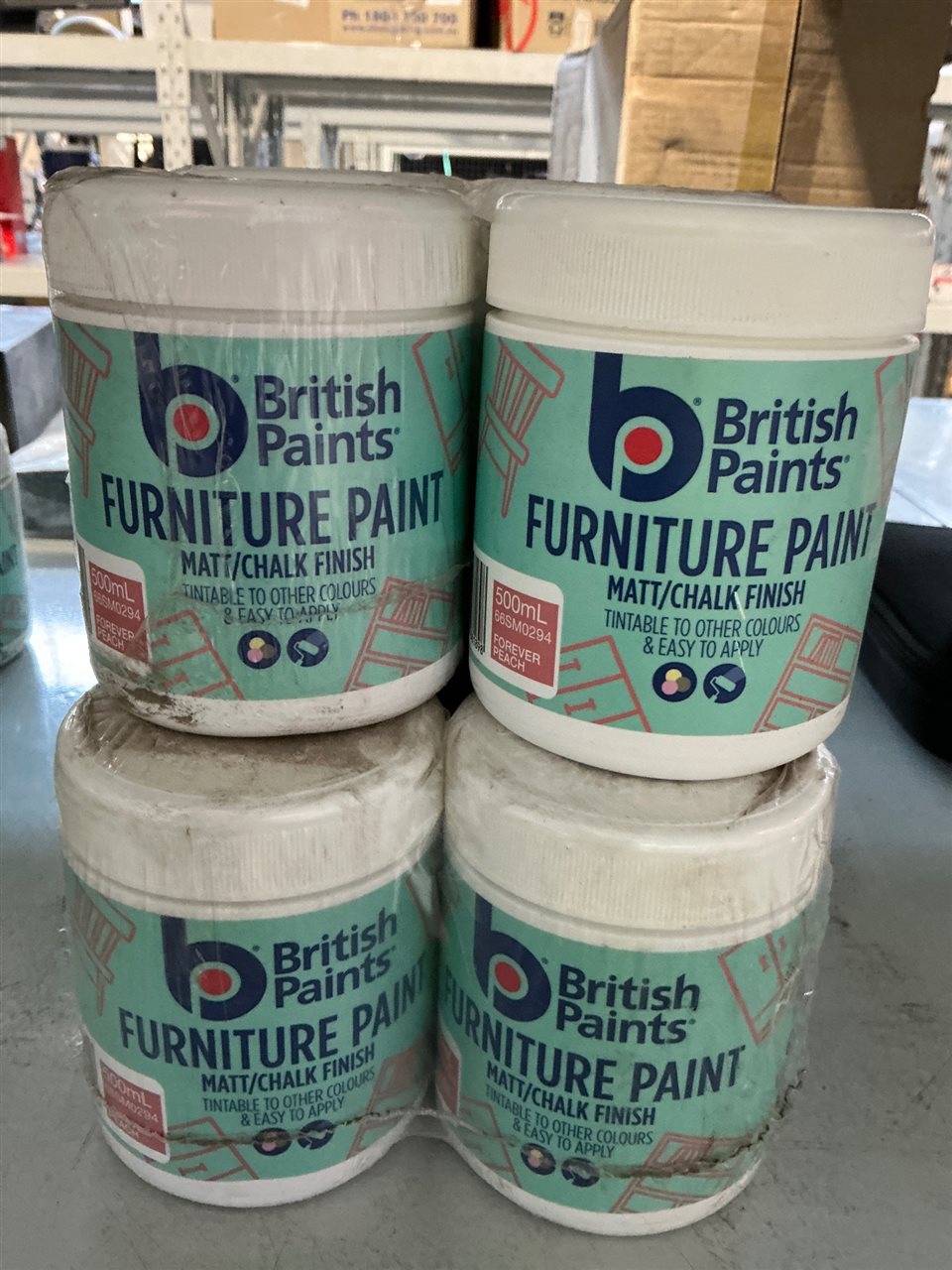 British Paints Furniture Paint - Matt/ Chalk Finish -  Forever Peach - Quantity of 12 - 500 Ml