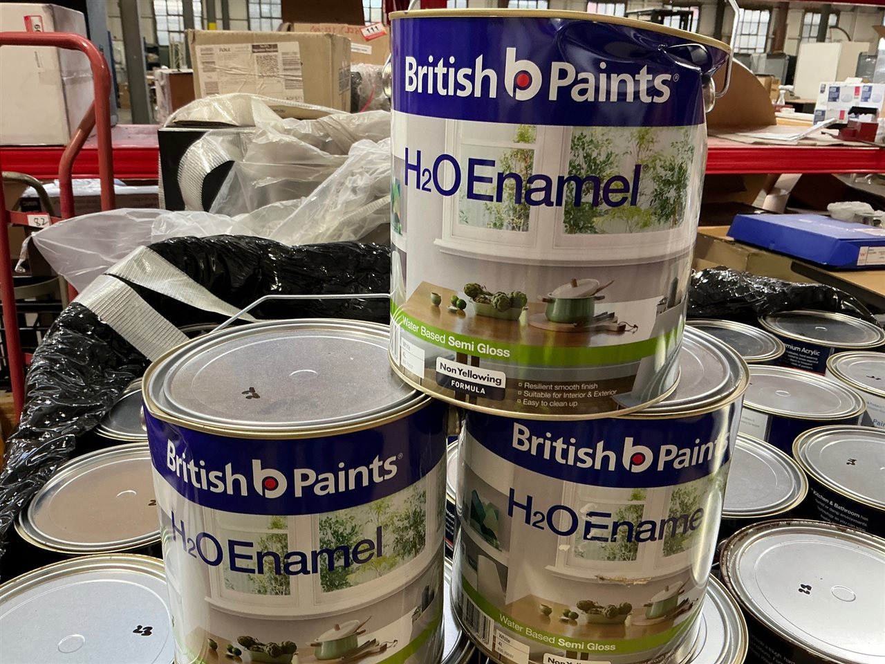 British Paints -H20 Enamel  - Semi Gloss White  - Water BaseQty of 3 @ 4 Litre