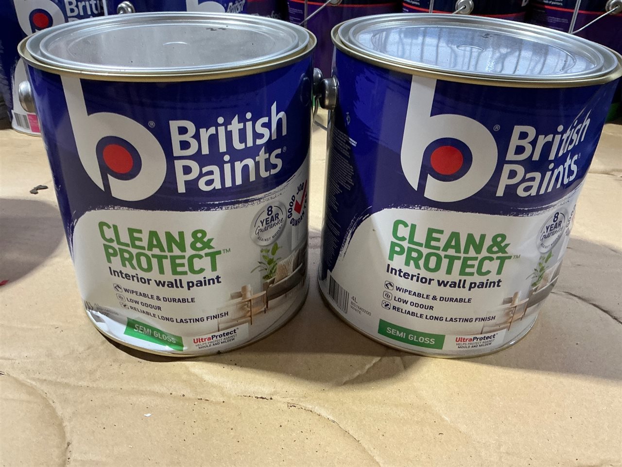 British Paints Clean and Protect  Wall  - Semi Gloss White  -Quantity of 2 x 4 Litre