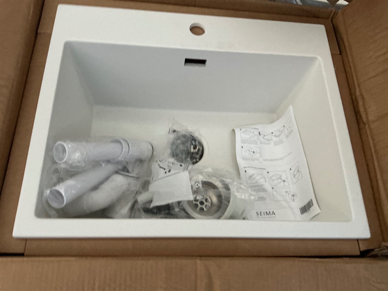 Seima OROS 620 Sink 1B 1T INT. OF Arqstone White, RRP $1,045