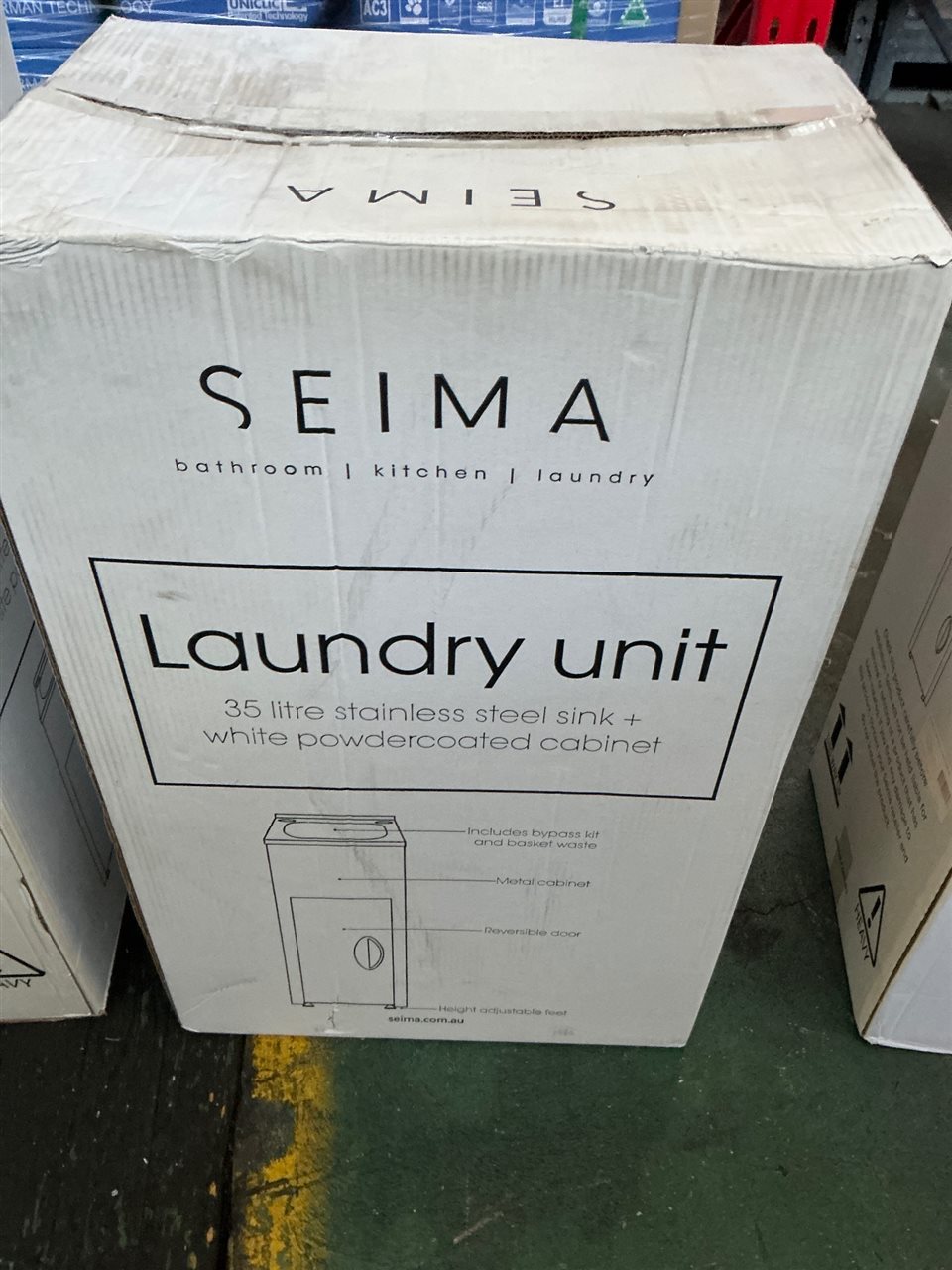 Seima TILOS 470, Freestanding Laundry Unit, 35 Litre -S/ Steel    1B 2T.