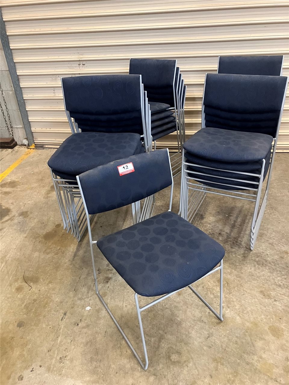 22 x Blue Fabric & Plastic Chairs - Collection From Kadina