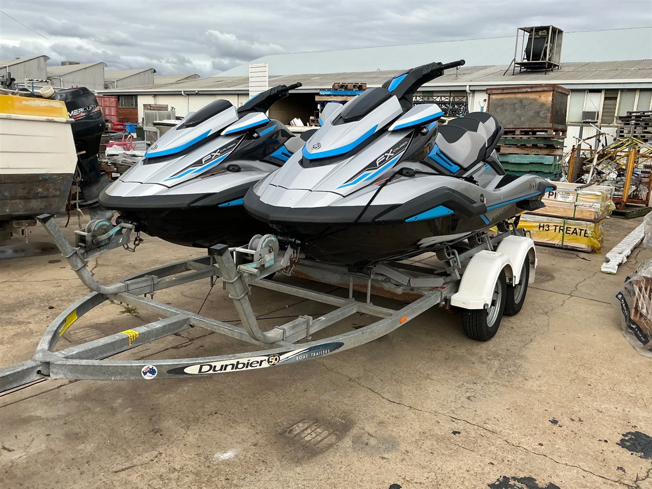 2020 Yamaha FX Cruiser HO WaveRunner Jet Skis x 2 & Dunbier Tandem Trailer