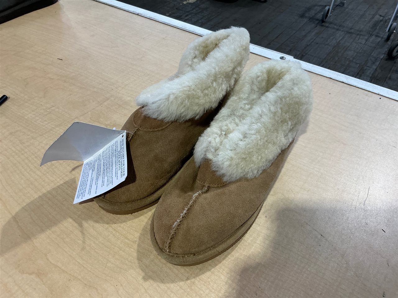Slippers, Leather Upper, Synthetic Sole , Chesnut, Size5