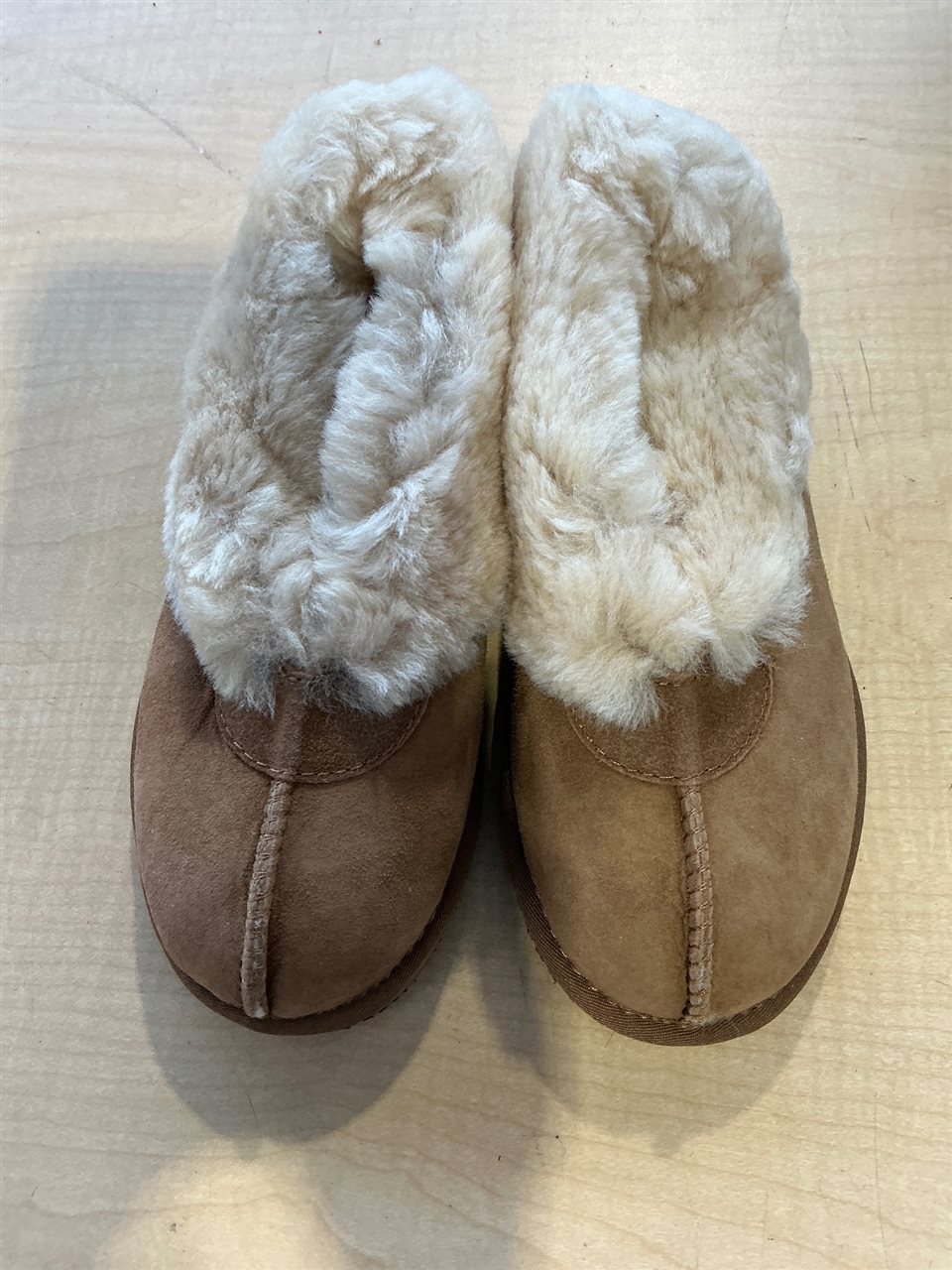 Slippers, Leather Upper, Synthetic Sole ,Chestnut, Size 3