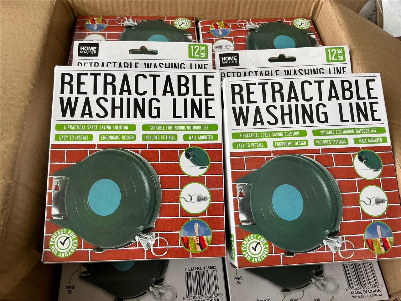 Retractable Washing Line 12 Metre - Quantity of 12