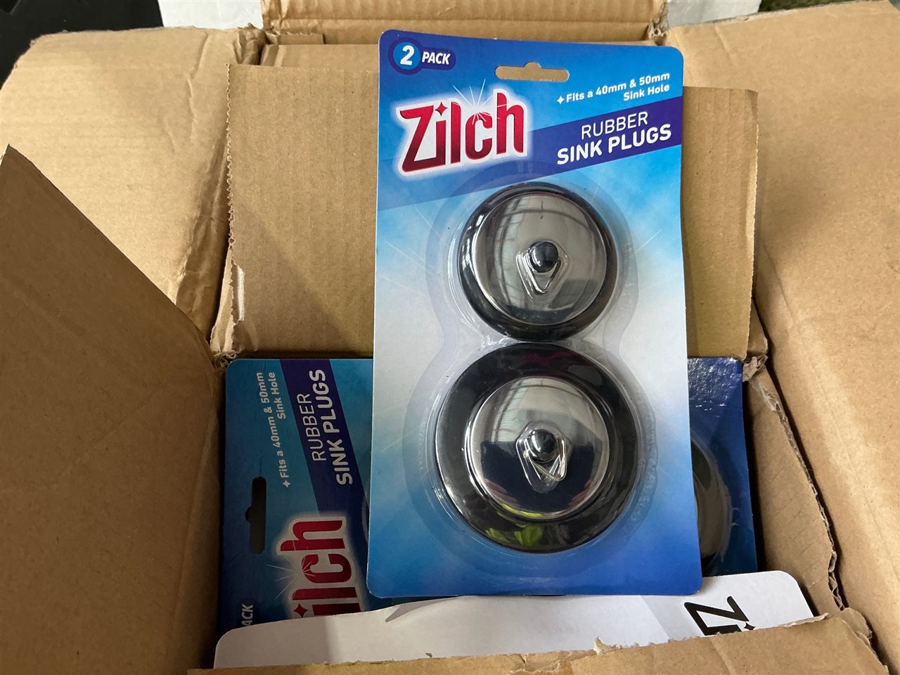 Rubber Sink Plugs -  2 Pack - 40 & 50 mm Carton  of 48