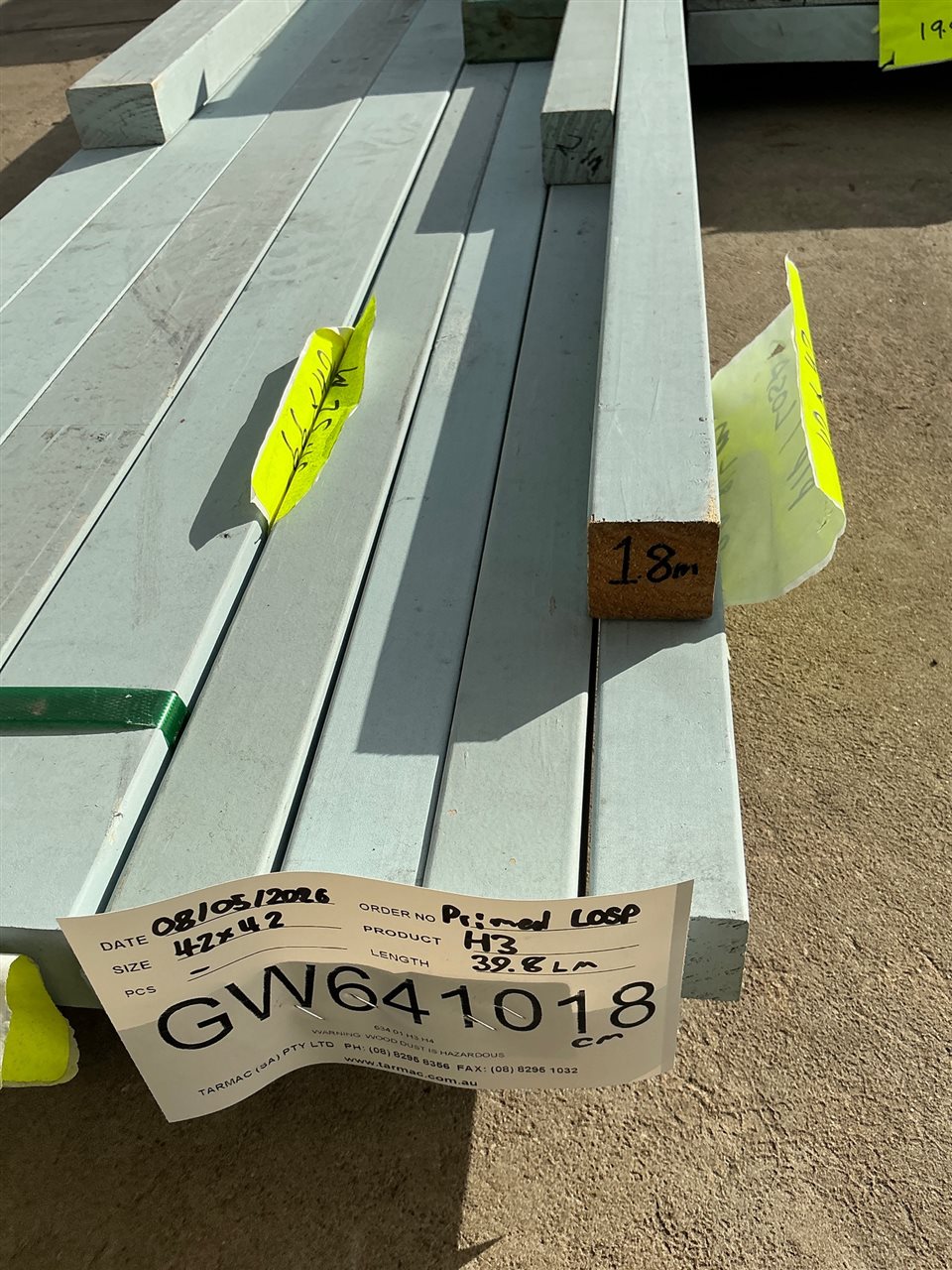 42 x 42, Primed LOSP Treated Pine, Mixed Lengths, 39.8 Lin Metres Total PK# GW641018