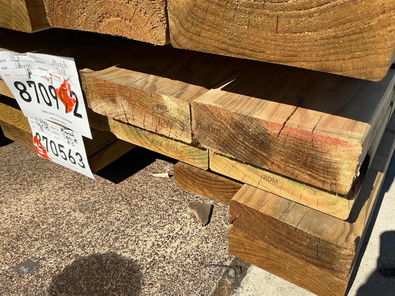 140 x 45, CCA Treated Pine, Merch, 10 pcs @ 6.0 M, 60 Lin Metres Total Pk 870992