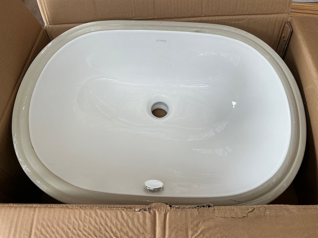 Seima Ceramic Under Counter Basin - Arko 585 -585 mm x 395 x 195 mm -Sold Per Each
