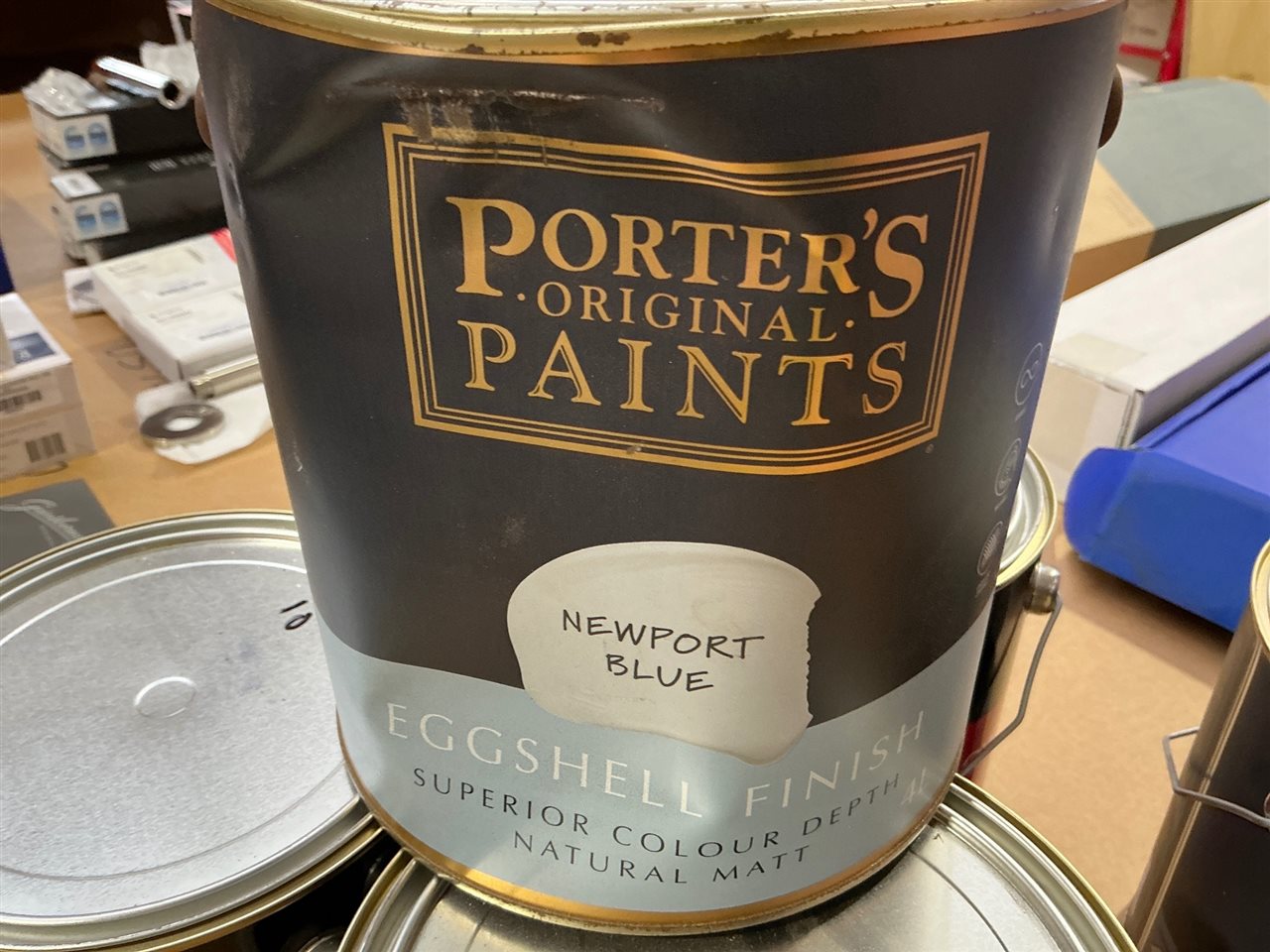 Porters Eggshell Finish Natural Matt - Newport Blue -  4 Litre