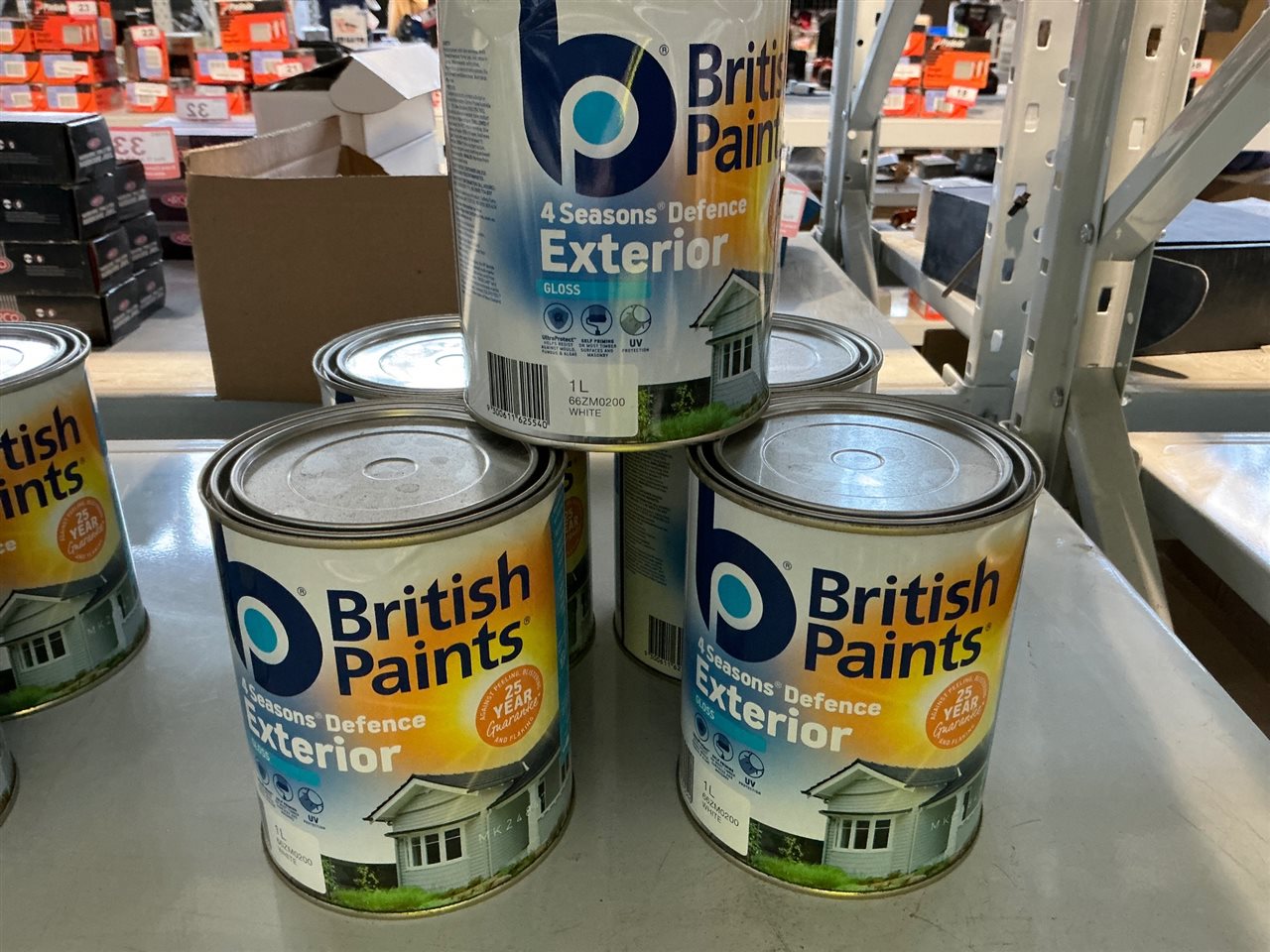 British Paints - 4 Seasons Exterior -Gloss White -Quantity of  5 x 1 Litre Tins