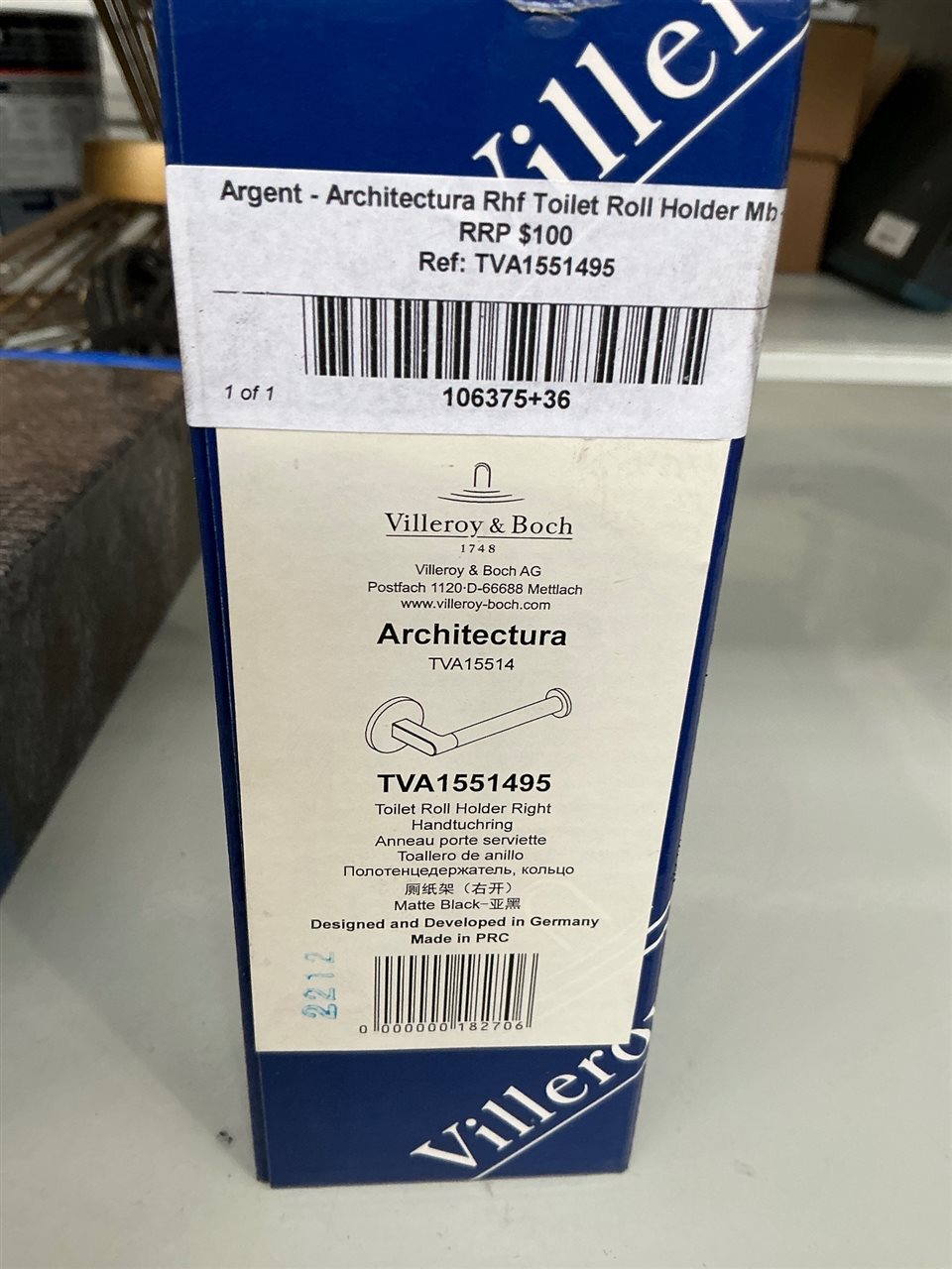 Argent - Architectura Rhf Toilet Roll Holder MB - RRP $100