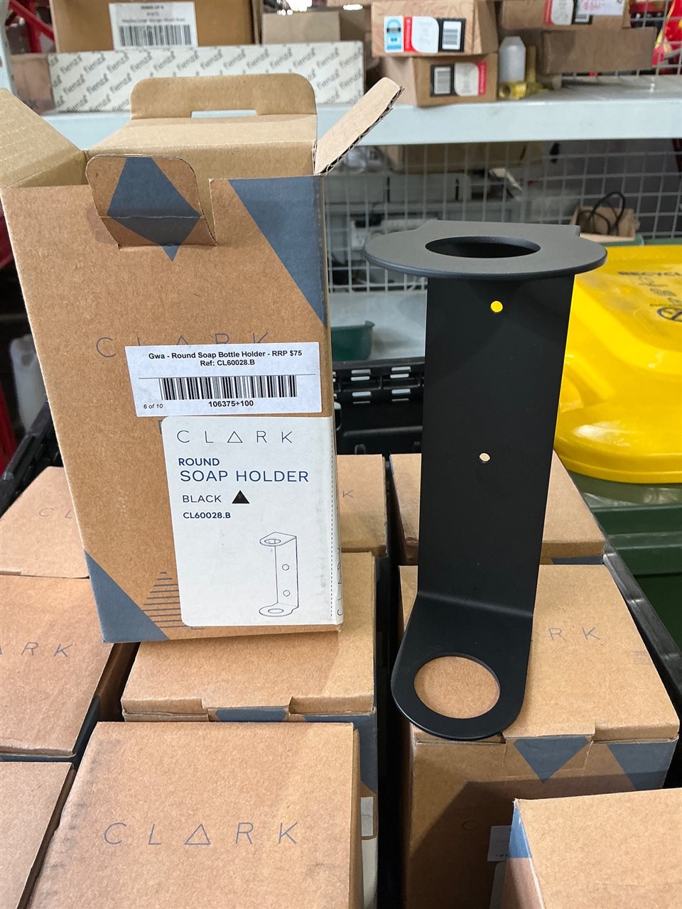 Round Soap Bottle Holder - Black - Sold Per Each