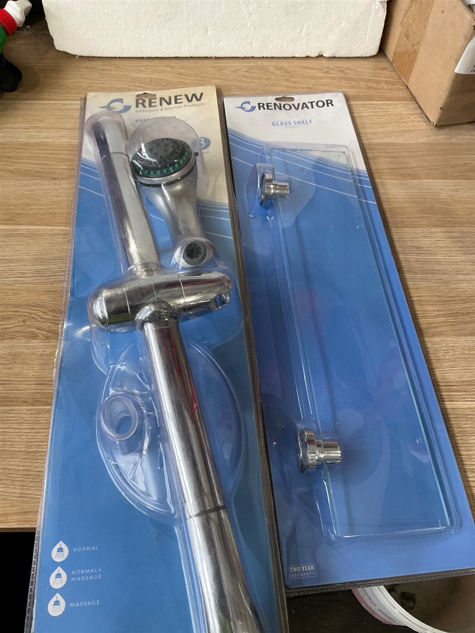 Hand Shower and 490 mm Glass Shelf