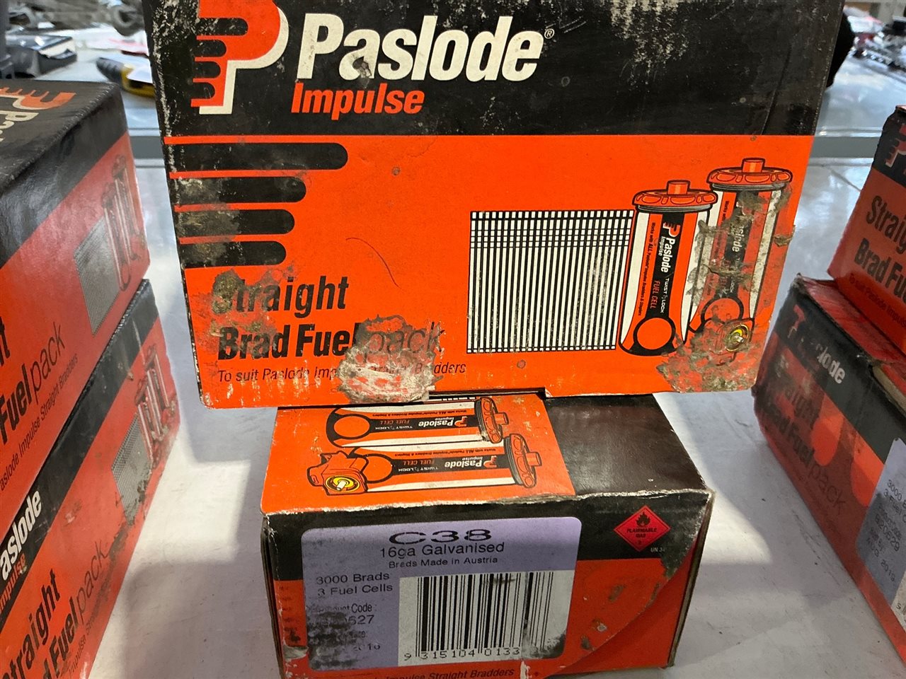 Paslode Galv. 16 Ga. Brads & Cell  C 38 Quantity  of2Packets x 3,000 - & 3  Cell