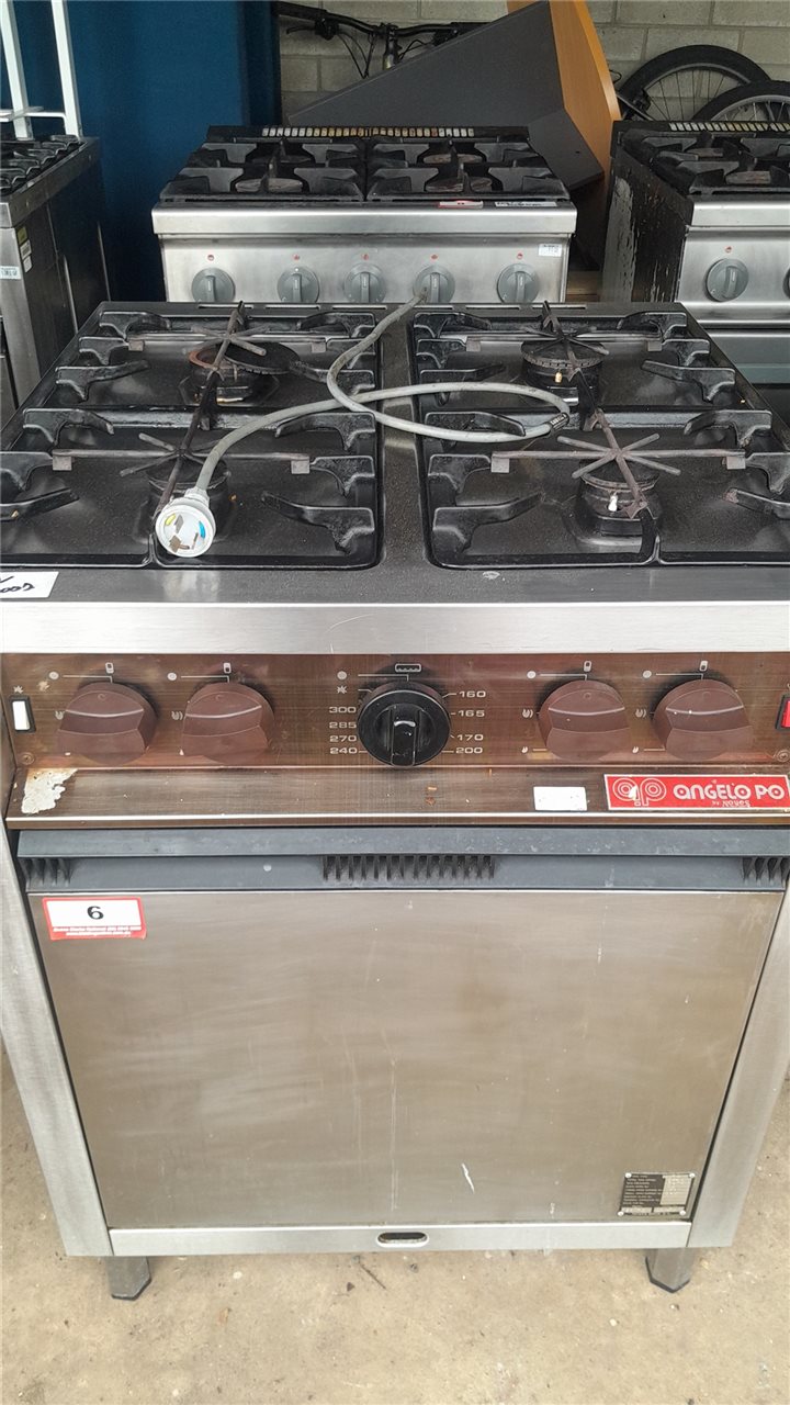 Stainless Steel Oven - Gas 4 Burner - Angelo Po 51TC ( Collect From Port Lincoln Campus)
