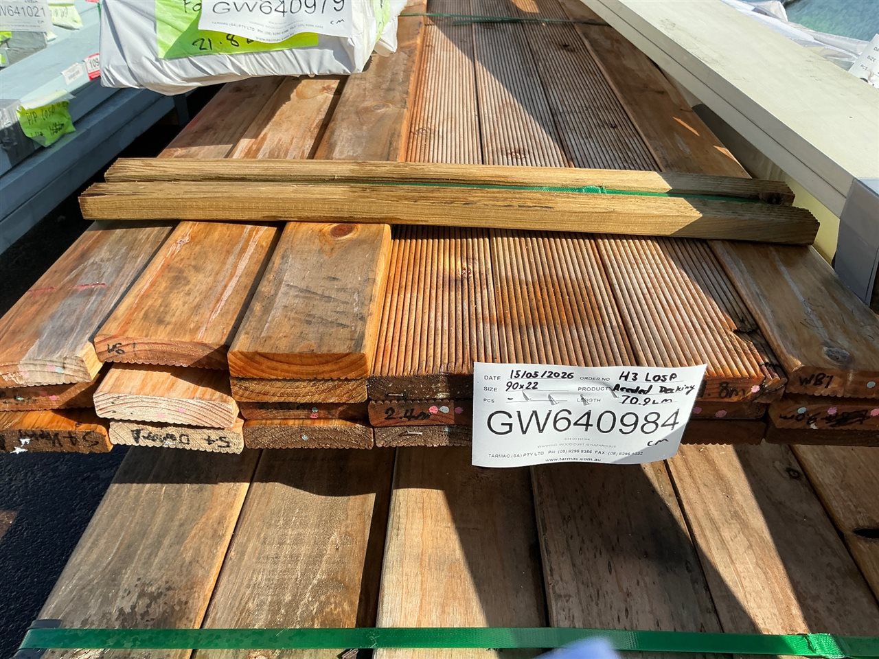 90 x 22, H3 LOSP Treated Pine, Decking, Mixed Lengths, 70.9 Lin Metres Total PK# GW640984