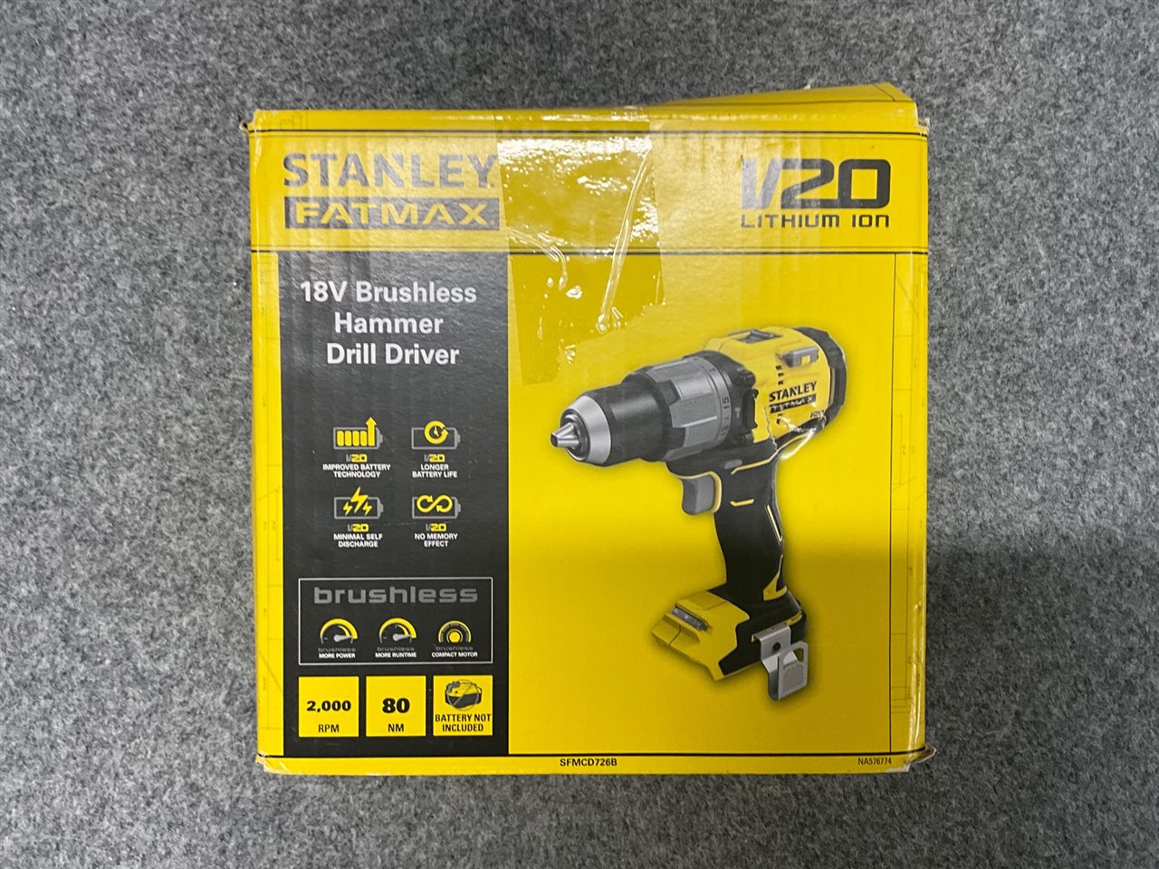 Stanley Fatmax 18V Brushless Hammer Drill Driver, No Battery