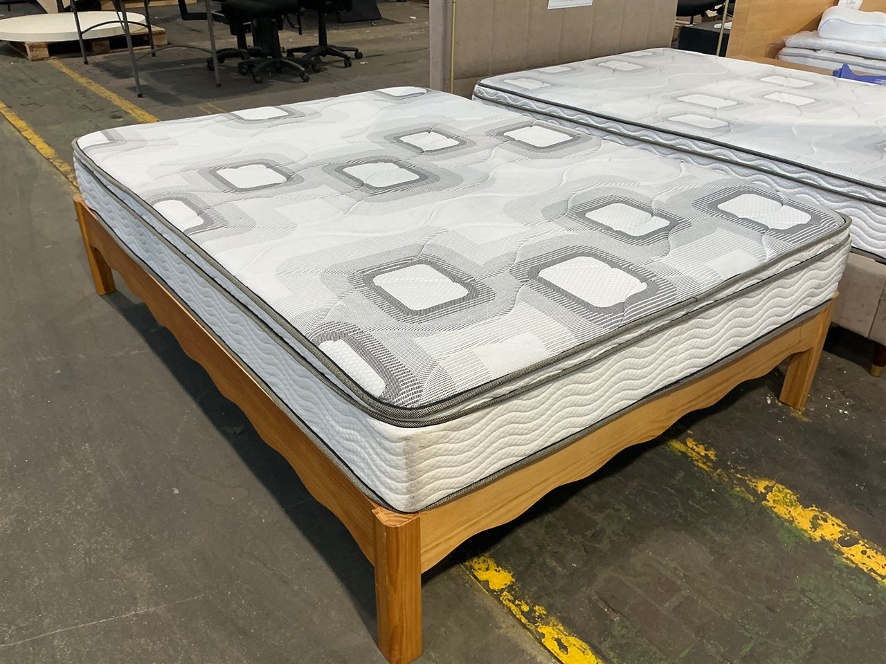 Timber Bed Frame ,with Mattress, 1900 x 1400 Approx Overall