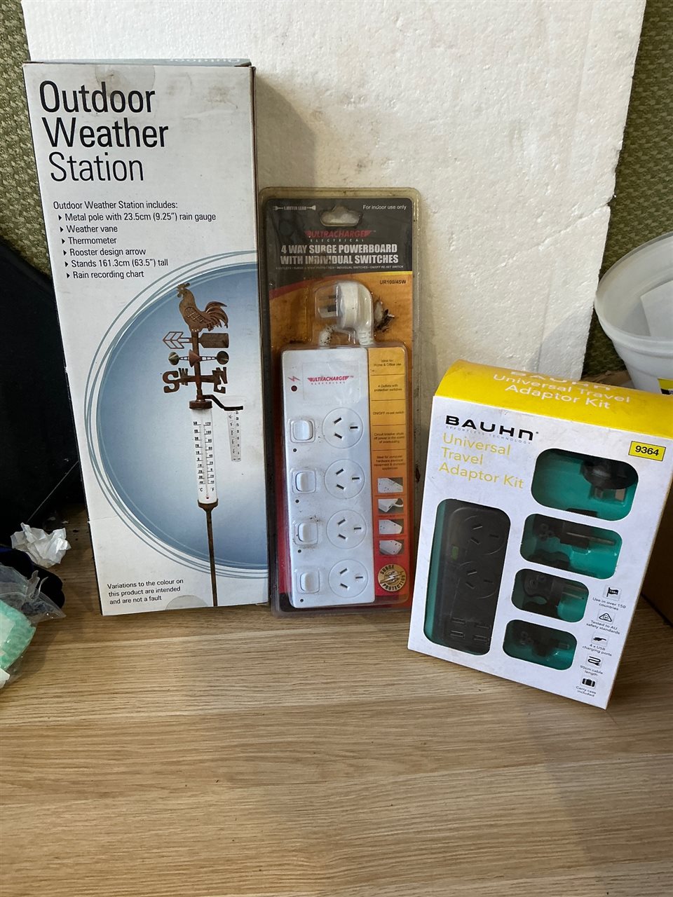 Outdoor Weather Station , Surge Power Board and Universal Travel Adapter Kit