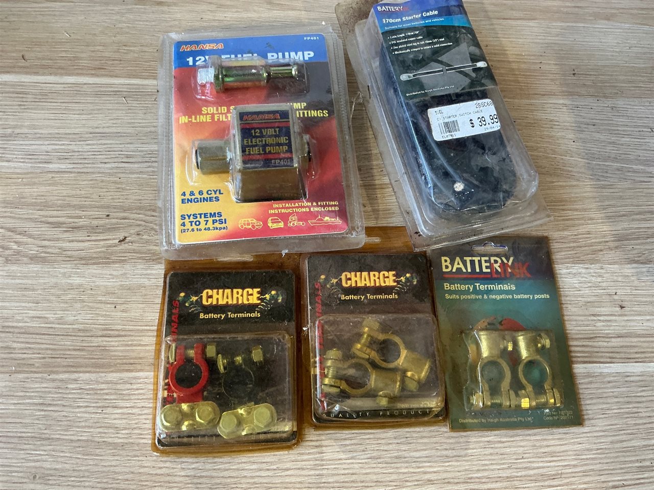 Battery Starter Cable, 12 V Fuel Pump and Battery Terminals